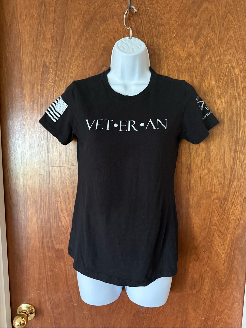 Grunt Style Women’s Veteran Black Graphic T-Shirt Patriotic